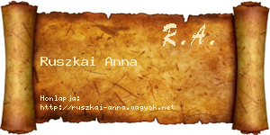 Ruszkai Anna névjegykártya